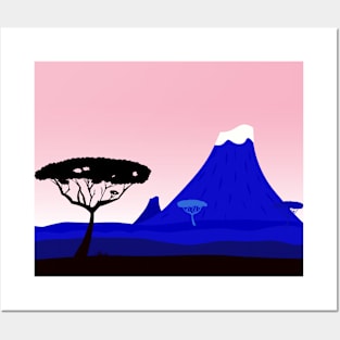 AFRICA SUNSET SILHOUETTE ART Posters and Art